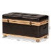 Baxton Studio Gendry Modern Rustic Transitional Dark Brown Faux Leather Upholstered and Oak Brown Finished Wood Large Storage Ottoman - JY20B054L-Dark Brown-Large Otto