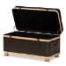 Baxton Studio Gendry Modern Rustic Transitional Dark Brown Faux Leather Upholstered and Oak Brown Finished Wood Large Storage Ottoman - JY20B054L-Dark Brown-Large Otto