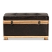 Baxton Studio Gendry Modern Rustic Transitional Dark Brown Faux Leather Upholstered and Oak Brown Finished Wood Large Storage Ottoman - JY20B054L-Dark Brown-Large Otto