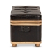 Baxton Studio Gendry Modern Rustic Transitional Dark Brown Faux Leather Upholstered and Oak Brown Finished Wood Large Storage Ottoman - JY20B054L-Dark Brown-Large Otto