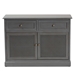 Baxton Studio Sheldon Modern and Contemporary Vintage Grey Finished Wood and Synthetic Rattan 2-Door Dining Room Sideboard Buffet - JY20B070-Grey-Sideboard