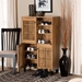 Baxton Studio Fernanda Modern and Contemporary Oak Brown Finished Wood 4-Door Shoe Storage Cabinet - SC864574 A-Wotan Oak