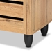 Baxton Studio Gisela Modern and Contemporary Oak Brown Finished Wood 3-Door Shoe Storage Cabinet - SC865513M-Wotan Oak