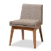 Baxton Studio Nexus Mid-Century Modern Gravel Fabric Upholstered and Walnut Brown Finished Wood 5-Piece Dining Set - BBT5280-Gravel/Walnut-5PC Dining Set