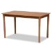 Baxton Studio Nexus Mid-Century Modern Gravel Fabric Upholstered and Walnut Brown Finished Wood 5-Piece Dining Set - BBT5280-Gravel/Walnut-5PC Dining Set