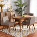 Baxton Studio Nexus Mid-Century Modern Gravel Fabric Upholstered and Walnut Brown Finished Wood 5-Piece Dining Set - BBT5280-Gravel/Walnut-5PC Dining Set