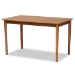 Baxton Studio Dorina Mid-Century Modern Gravel Fabric Upholstered and Walnut Brown Finished Wood 5-Piece Dining Set - BBT5281-Gravel/Walnut-5PC Dining Set