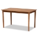Baxton Studio Nexus Mid-Century Modern Greyish Beige Fabric Upholstered and Walnut Brown Finished Wood 5-Piece Dining Set - BBT5280-Greyish Beige/Walnut-5 PC Dining Set