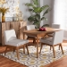 Baxton Studio Nexus Mid-Century Modern Greyish Beige Fabric Upholstered and Walnut Brown Finished Wood 5-Piece Dining Set - BBT5280-Greyish Beige/Walnut-5 PC Dining Set