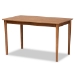 Baxton Studio Dorina Mid-Century Modern Greyish Beige Fabric Upholstered and Walnut Brown Finished Wood 5-Piece Dining Set - BBT5281-Greyish Beige/Walnut-5PC Dining Set