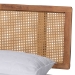 Baxton Studio Nura Mid-Century Modern Walnut Brown Finished Wood and Synthetic Rattan King Size Platform Bed - Nura-Ash Walnut Rattan-King