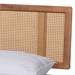Baxton Studio Nura Mid-Century Modern Walnut Brown Finished Wood and Synthetic Rattan Queen Size Platform Bed - Nura-Ash Walnut Rattan-Queen