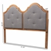 Baxton Studio Falk Vintage Classic Traditional Dark Grey Fabric Upholstered and Walnut Brown Finished Wood Queen Size Arched Headboard - MG9739-Dark Grey/Walnut-HB-Queen