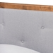 Baxton Studio Laima Mid-Century Modern Light Grey Fabric Upholstered and Walnut Brown Finished Wood Twin Size Platform Bed - Laima-Light Grey/Walnut-Twin