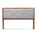 Baxton Studio Abner Modern and Contemporary Transitional Light Grey Fabric Upholstered and Walnut Brown Finished Wood Queen Size Headboard - MG9731-Light Grey/Walnut-Queen-HB