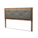 Baxton Studio Abner Modern and Contemporary Transitional Dark Grey Fabric Upholstered and Walnut Brown Finished Wood Queen Size Headboard