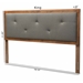 Baxton Studio Abner Modern and Contemporary Transitional Dark Grey Fabric Upholstered and Walnut Brown Finished Wood Full Size Headboard - MG9731-Dark Grey/Walnut-Full-HB