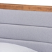 Baxton Studio Seren Mid-Century Modern Light Grey Fabric Upholstered and Walnut Brown Finished Wood Twin Size Platform Bed - Seren-Light Grey/Walnut-Twin-HB