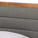 Baxton Studio Seren Mid-Century Modern Dark Grey Fabric Upholstered and Walnut Brown Finished Wood Twin Size Platform Bed - Seren-Dark Grey/Walnut-Twin-HB