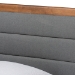 Baxton Studio Linn Mid-Century Modern Dark Grey Fabric Upholstered and Walnut Brown Finished Wood Twin Size Platform Bed - Linn-Dark Grey/Walnut-Twin
