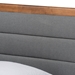 Baxton Studio Linn Mid-Century Modern Dark Grey Fabric Upholstered and Walnut Brown Finished Wood Twin Size Platform Bed - Linn-Dark Grey/Walnut-Twin