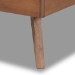 Baxton Studio Linn Mid-Century Modern Dark Grey Fabric Upholstered and Walnut Brown Finished Wood Twin Size Platform Bed - Linn-Dark Grey/Walnut-Twin