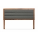 Baxton Studio Dexter Modern and Contemporary Dark Grey Fabric Upholstered and Walnut Brown Finished Wood Queen Size Headboard - MG9732-Dark Grey/Walnut-Queen-HB