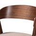 Baxton Studio Danton Mid-Century Modern Beige Fabric Upholstered and Walnut Brown Finished Wood 2-Piece Dining Chair Set - WM1900B-Latte/Walnut-DC