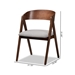 Baxton Studio Danton Mid-Century Modern Grey Fabric Upholstered and Walnut Brown Finished Wood 2-Piece Dining Chair Set - WM1900B-Smoke/Walnut-DC