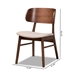 Baxton Studio Alston Mid-Century Modern Beige Fabric Upholstered and Walnut Brown Finished Wood 2-Piece Dining Chair Set - WM1892B-Latte/Walnut-DC
