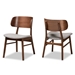 Baxton Studio Alston Mid-Century Modern Grey Fabric Upholstered and Walnut Brown Finished Wood 2-Piece Dining Chair Set
