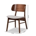 Baxton Studio Alston Mid-Century Modern Grey Fabric Upholstered and Walnut Brown Finished Wood 2-Piece Dining Chair Set - WM1892B-Smoke/Walnut-DC