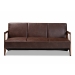 Baxton Studio Christa Mid-Century Modern Transitional Dark Brown Faux Leather Effect Fabric Upholstered and Walnut Brown Finished Wood Sofa - WM5020-Dark Brown/Walnut-SF