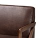 Baxton Studio Christa Mid-Century Modern Transitional Dark Brown Faux Leather Effect Fabric Upholstered and Walnut Brown Finished Wood Sofa - WM5020-Dark Brown/Walnut-SF