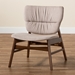 Baxton Studio Benito Mid-Century Modern Transitional Beige Fabric Upholstered and Walnut Brown Finished Wood Accent Chair - WM5031-Latte/Walnut-CC