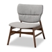 Baxton Studio Benito Mid-Century Modern Transitional Grey Fabric Upholstered and Walnut Brown Finished Wood Accent Chair