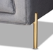 Baxton Studio Maia Contemporary Glam and Luxe Grey Velvet Fabric Upholstered and Gold Finished Metal Sofa - 5016D-Grey Velvet-Sofa