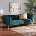 Baxton Studio Maia Contemporary Glam and Luxe Green Velvet Fabric Upholstered and Gold Finished Metal Sofa - 5016D-Green Velvet-Sofa