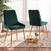 Baxton Studio Priscilla Contemporary Glam and Luxe Green Velvet Fabric Upholstered and Gold Finished Metal 2-Piece Dining Chair Set - DC177-Emerald Green Velvet/Gold-DC