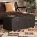 Baxton Studio Janna Rustic Transitional Dark Brown Faux Leather Upholstered and Oak Brown Finished Wood Storage Ottoman - JY20B055L-Dark Brown-Large Otto