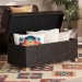Baxton Studio Janna Rustic Transitional Dark Brown Faux Leather Upholstered and Oak Brown Finished Wood Storage Ottoman - JY20B055L-Dark Brown-Large Otto