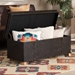 Baxton Studio Janna Rustic Transitional Dark Brown Faux Leather Upholstered and Oak Brown Finished Wood Storage Ottoman - JY20B055L-Dark Brown-Large Otto