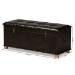 Baxton Studio Janna Rustic Transitional Dark Brown Faux Leather Upholstered and Oak Brown Finished Wood Storage Ottoman - JY20B055L-Dark Brown-Large Otto