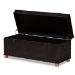 Baxton Studio Janna Rustic Transitional Dark Brown Faux Leather Upholstered and Oak Brown Finished Wood Storage Ottoman - JY20B055L-Dark Brown-Large Otto