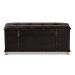 Baxton Studio Janna Rustic Transitional Dark Brown Faux Leather Upholstered and Oak Brown Finished Wood Storage Ottoman - JY20B055L-Dark Brown-Large Otto