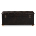 Baxton Studio Janna Rustic Transitional Dark Brown Faux Leather Upholstered and Oak Brown Finished Wood Storage Ottoman - JY20B055L-Dark Brown-Large Otto