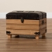 Baxton Studio Edmund Rustic Transitional Dark Brown Faux Leather Upholstered and Oak Brown Finished Wood Storage Ottoman - JY20B056S-Dark Brown-Small Otto