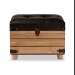 Baxton Studio Edmund Rustic Transitional Dark Brown Faux Leather Upholstered and Oak Brown Finished Wood Storage Ottoman - JY20B056S-Dark Brown-Small Otto
