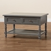 Baxton Studio Sheldon Modern and Contemporary Vintage Grey Finished Wood 2-Drawer Coffee Table - JY20B068-Grey-CT