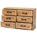 Baxton Studio Colburn Modern and Contemporary 6-Drawer Oak Brown Finished Wood Storage Dresser - BR888003-Wotan Oak